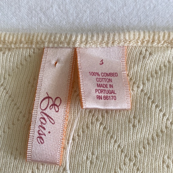 Anthropologie NWT Eloise Picot wrap top Victorian bed jacket pale butter yellow - Picture 5 of 11